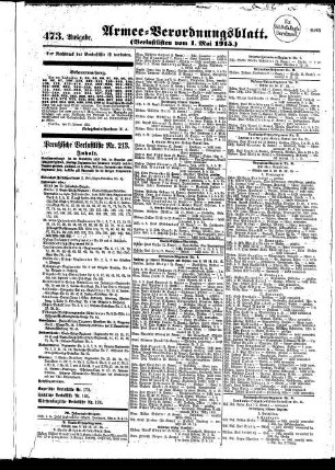 1915,Mai: Armee-Verordnungsblatt / Verlustlisten