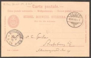 Postkarte an Friedrich Spitta : 25.06.1896