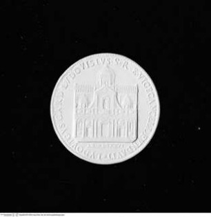 Medaille auf Kardinal Ludovico Ludovisi (1595-1632), Revers: Rom, Fassade von S. Ignazio; Perlrand