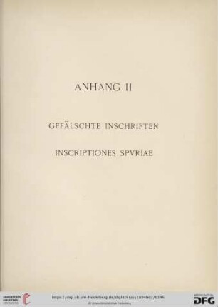 Anhang II: Gefälschte Inschriften