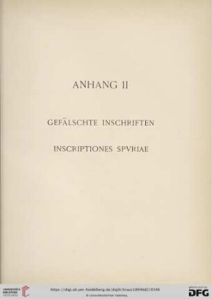 Anhang II: Gefälschte Inschriften
