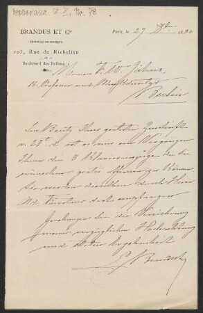 Brief an Friedrich Wilhelm Jähns : 27.12.1880