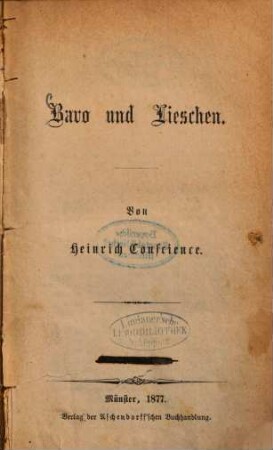 Bavo und Lieschen : Von Heinrich Conscience