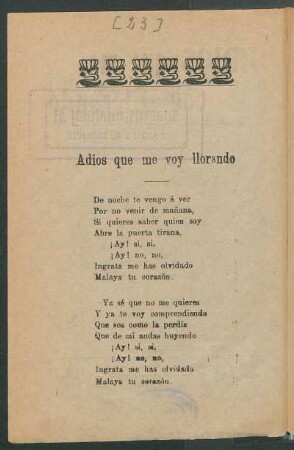 Adiós que me voy llorando