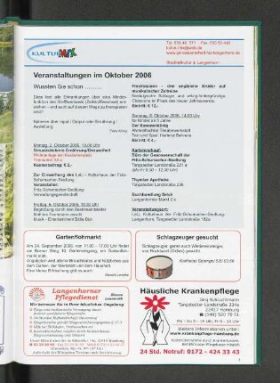 Kultur MIX Veranstaltungen im Oktober 2006
