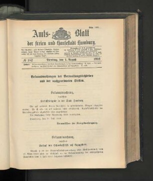 No. 182, 1. August 1916