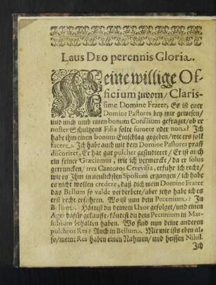 Laus Deo perennis Gloria. [u. a.]