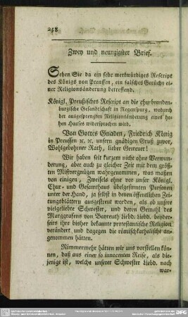 Zwey und neunzigster Brief
