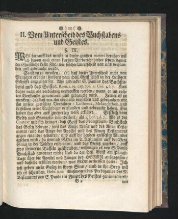 II. Vom Unterscheid des Buchstabens und Geistes.