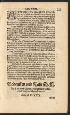 Bedencken und Raht D. M. Luth. an einen Pfarrherrn ...