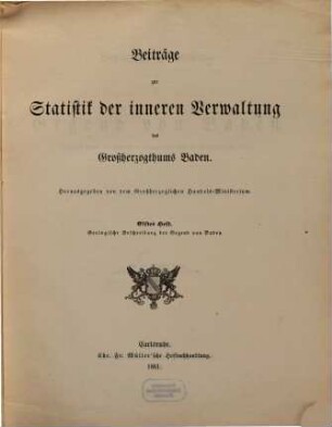 Beiträge zur Statistik der inneren Verwaltung des Grossherzogthums Baden. 11. 1861