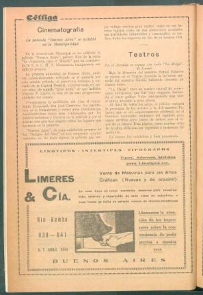 Cinematografía : La película "Buenos Aires" se exhibió en la Municipalidad