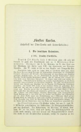 Fünfter Kursus. (Lehrstoff der Ober-Tertia und Unter-Sekunda.)