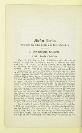 Fünfter Kursus. (Lehrstoff der Ober-Tertia und Unter-Sekunda.)
