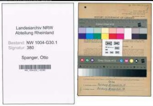Entnazifizierung Otto Spanger , geb. 16.11.1911 (Lagerist)