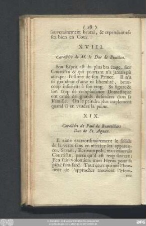 XVIII. Caractére de M. le Duc de Bouillon.