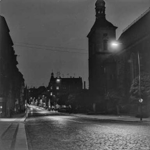 Abendaufnahmen Bautzen : Bautzen. Liebfrauenkirche, Steinstraße. Nachtaufnahme