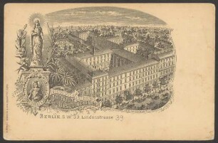 Ansichtskarte „Unterrichts- und Erziehungs-Institut der Ursulinerinnen“, Lindenstraße [2/2]