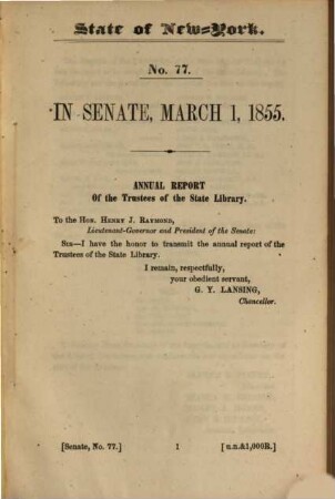 Annual report, 37. 1855, März