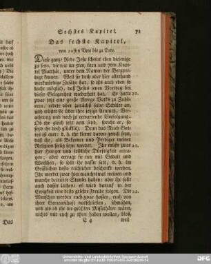 Das sechste Kapitel, 20sten Vers bis zu Ende.