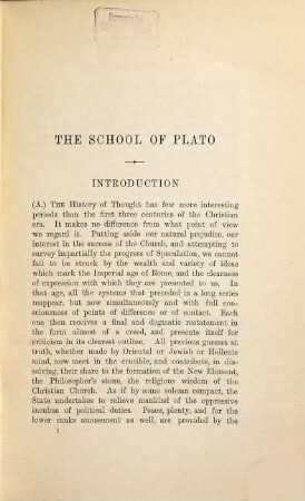 The school of Plato : Its origin, development, and revival under the Roman Empire