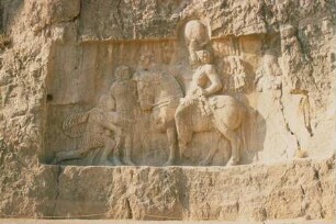 Schapur I. triumphiert über die römischen Kaiser Philippus Arabs und Valerian