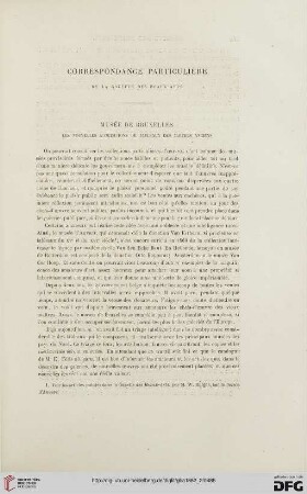 13: Correspondance particulière de la Gazette des Beaux-Arts : Musée de Bruxelles - les nouvelles acquisitions de tableaux des maîtres anciens