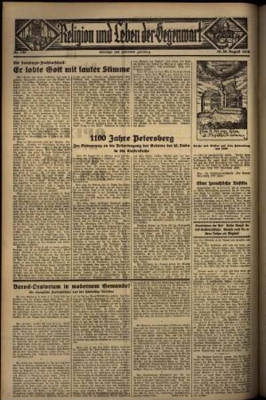 Zweite Ausgabe vom Samstag, den 29. August 1936.