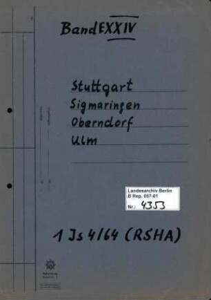 Ermittlungsverfahren gegen Bernhard Baatz (*19.11.1910) u.a. wegen Mordes, Beteiligung an der sogenannten Sonderbehandlung von 317 polnischen Zivilarbeitern und Ostarbeitern in den Jahren 1940 bis 1943 als Leiter der Referate IV D 2 (Polenreferat) und IV D (ausländische Arbeiter) des Reichssicherheitshauptamts (RSHA)