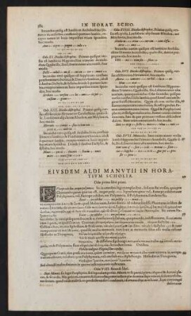 Eiusdem Aldi Manutii In Horatium Scholia.
