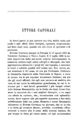Ettore Caporali. Cenno Necrologico.