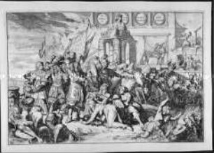 Blatt (3) aus "Schouburgh der Nederlandse Veranderingen..." - Geschichte der Vereinigten Provinzen der Niederlande in Form von "historischen Sinnbildern"