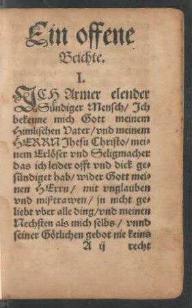 Eine offene Beichte.