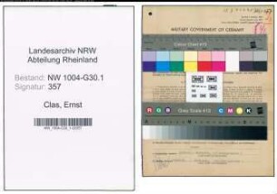 Entnazifizierung Ernst Clas , geb. 02.01.1905 (Spediteur)