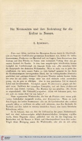 26: Die Mennoniten und ihre Bedeutung für die Kultur in Nassau