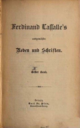 Ferdinand Lassalle's ausgewählte Reden und Schriften. 3