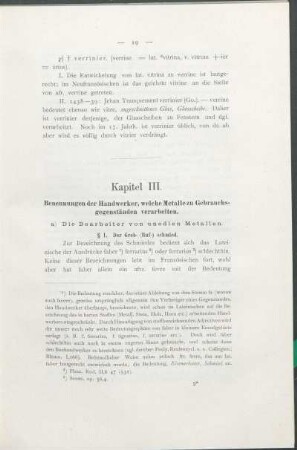 Kapitel III. Benennungen der Handwerker, welche Metalle zu Gebrauchsgegenständen verarbeiten.