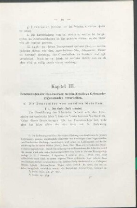 Kapitel III. Benennungen der Handwerker, welche Metalle zu Gebrauchsgegenständen verarbeiten.