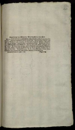 Verordnung das Eichen des Schenkgeschirres betreffend : Zweybrücken den 26. Jan. 1768.