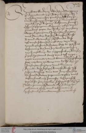 Supplikation Markgraf Johann von Brandenburg-Küstrin gegen den Erzbschof zu Mainz