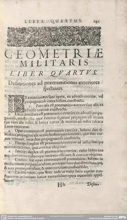 GEOMETRIAE MILITARIS. LIBER QUARTUS. Definitiones ad praemunitiones exteriores spectantes.