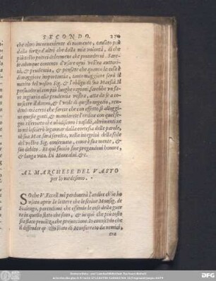 Al Marchese Del Vasto per lo medesimo.