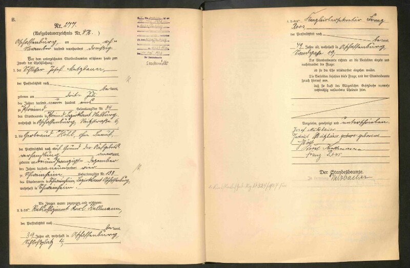 Standesamtsbuch der Stadt Aschaffenburg: Eheschließungen 252/1930 - 130/1931