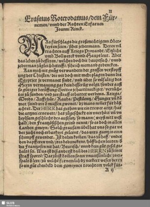 Erasmus Roterodamus/ dem Fürnemen/ unnd der Rechten Erfarnen Joanni Rinck