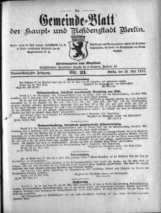 1918,21: Nr. 21, 26. Mai 1918