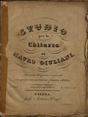 Studio per la chitarra : opera 1a