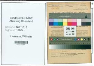 Entnazifizierung Wilhelm Heimann , geb. 12.09.1898 (Schreiner)