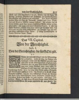 Das VII. Capitul. Von der Gerechtigkeit.