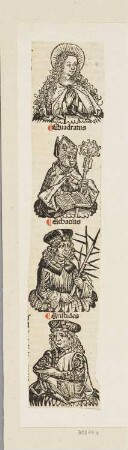 Brustbildnisse griechischer Geistlicher, aus: Hartmann Schedel, "Registrum huius operis libri cronicarum cu figuris et ymagibus ab inicio mudi", Nürnberg 12.7.1493, S. CXII verso