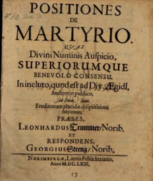 Positiones de martyrio